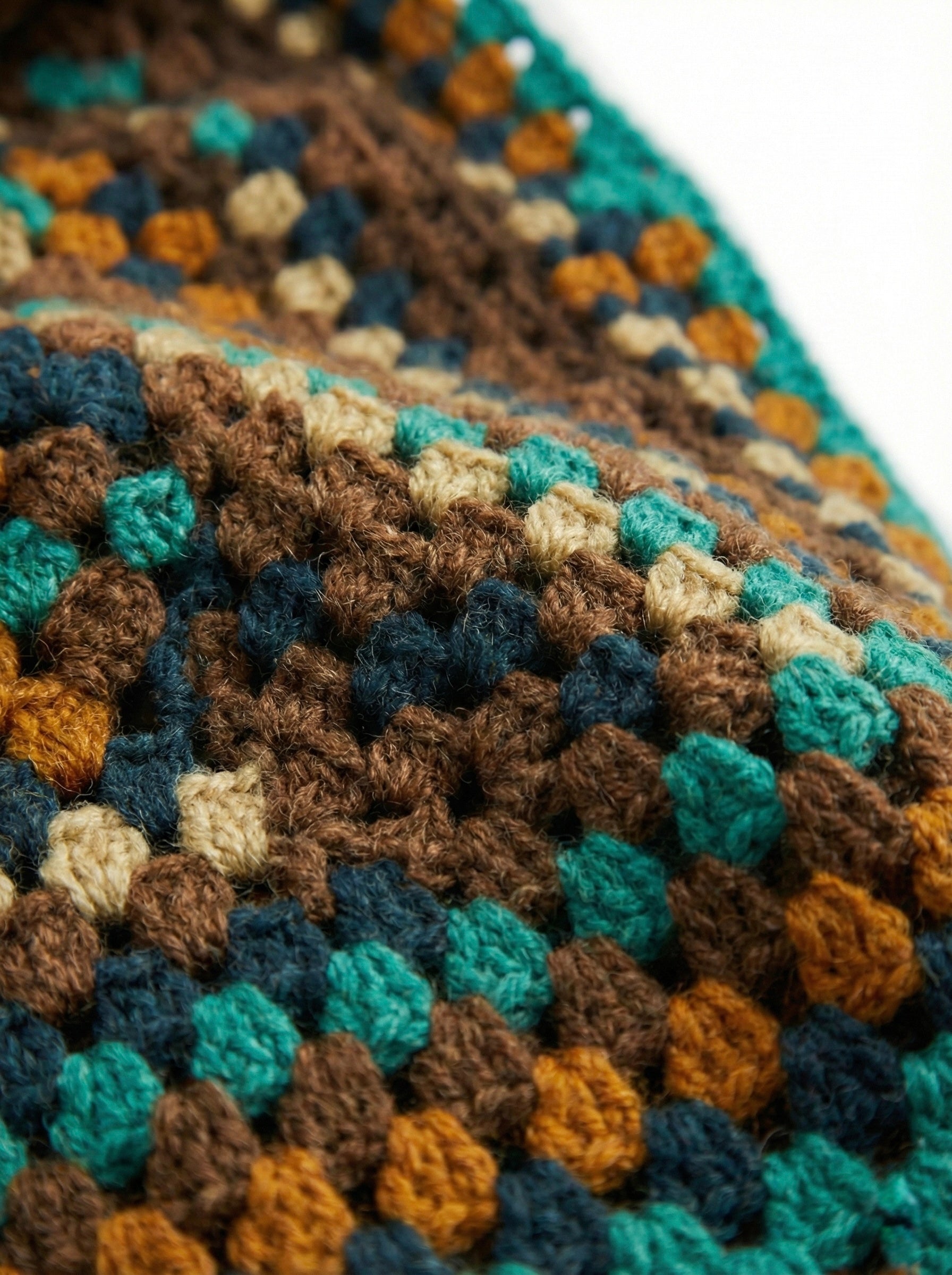 Teal – Chunky Wool Crochet Jumper — handmade chunky wool crochet jumper by Ana Chic, styled view