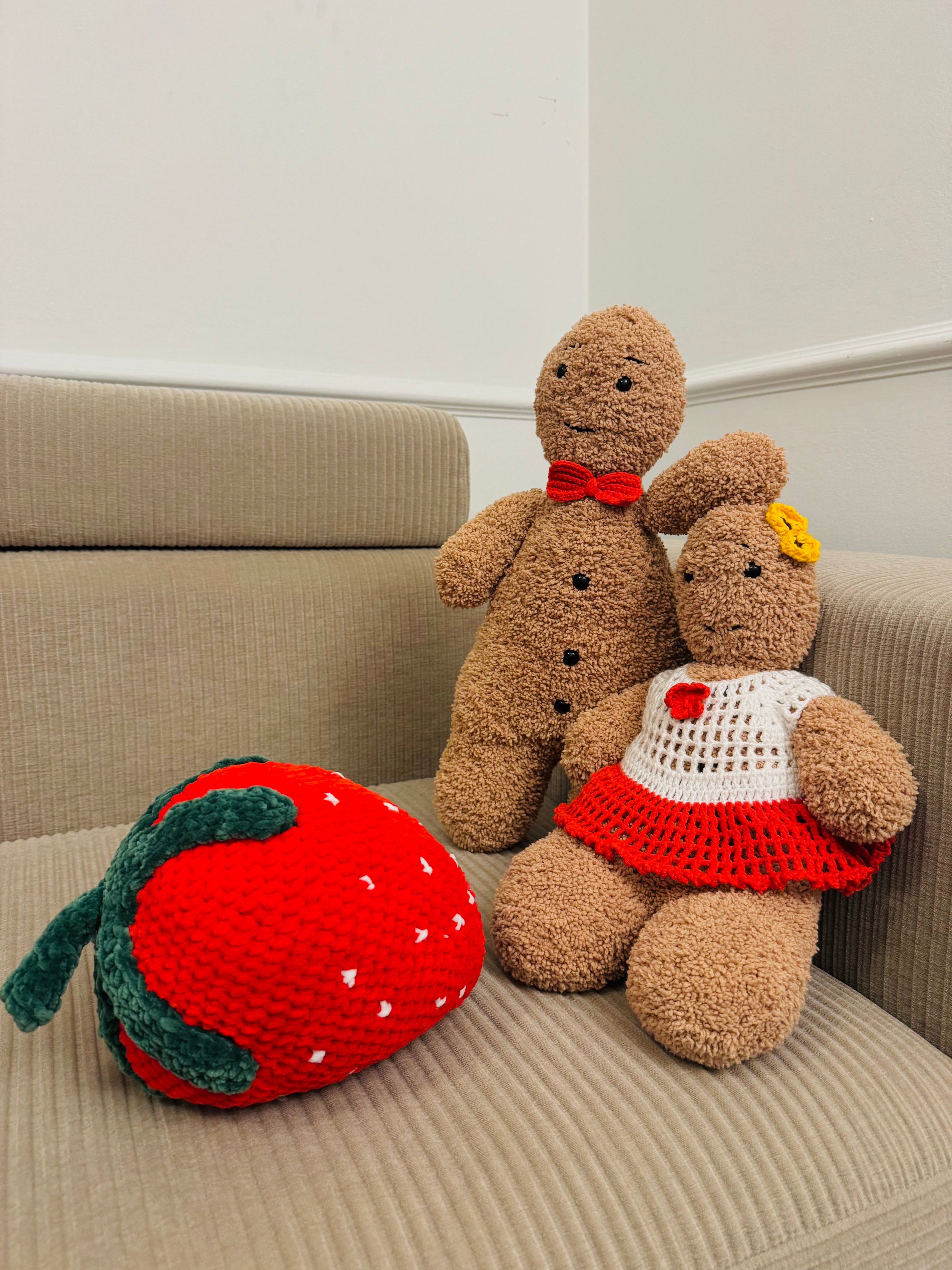 Handmade organic cotton crochet gingerbread boy by Ana Chic