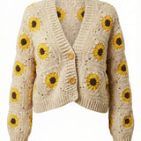 Daisy – Cotton Crochet Cardigan — handmade organic cotton crochet cardigan by Ana Chic, detail 4