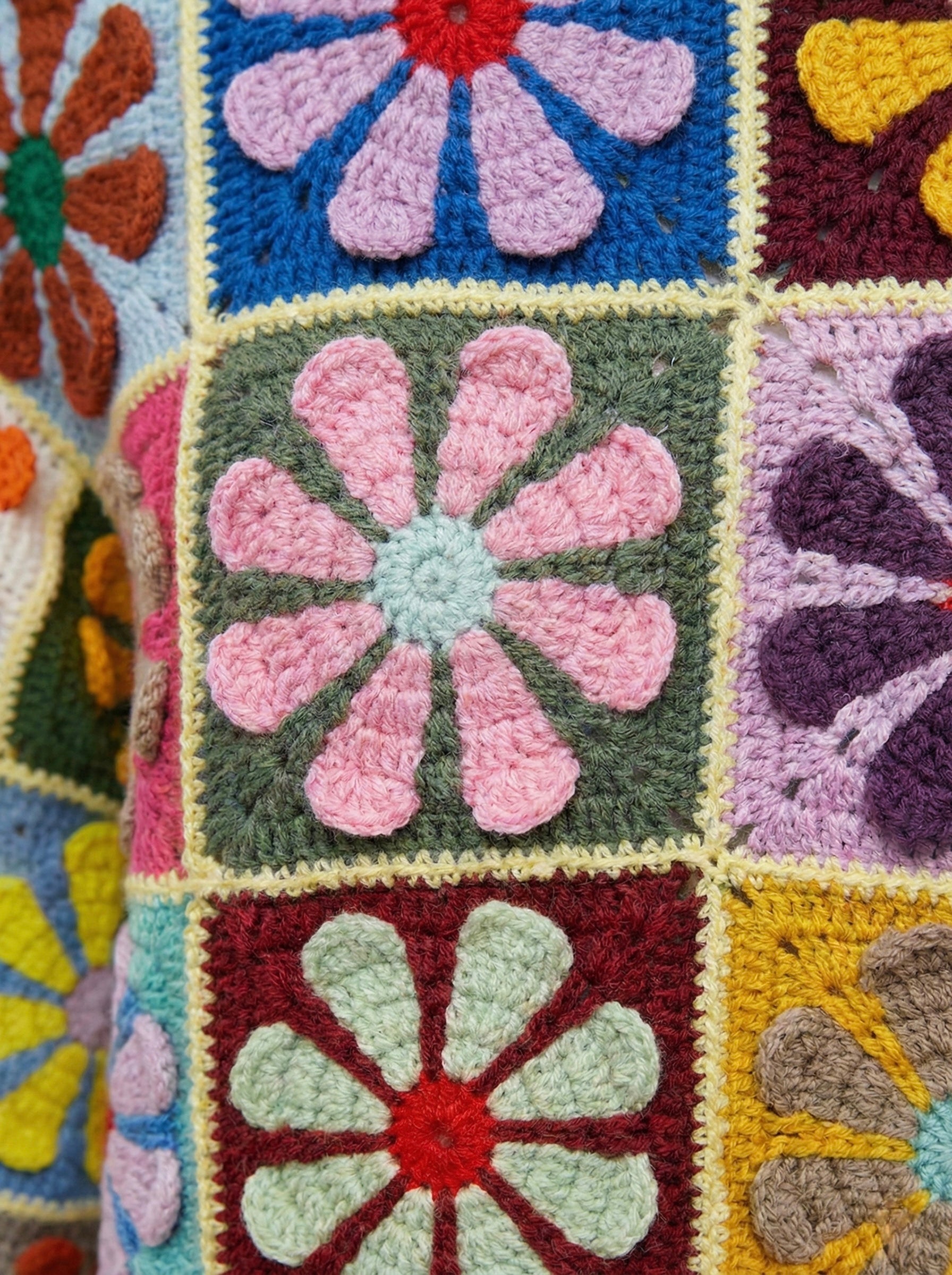 Flower jumper — handmade organic cotton crochet jumper by Ana Chic, detail 2