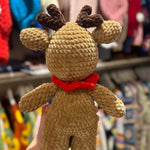 Handmade organic cotton crochet reindeer christmas toy by Ana Chic