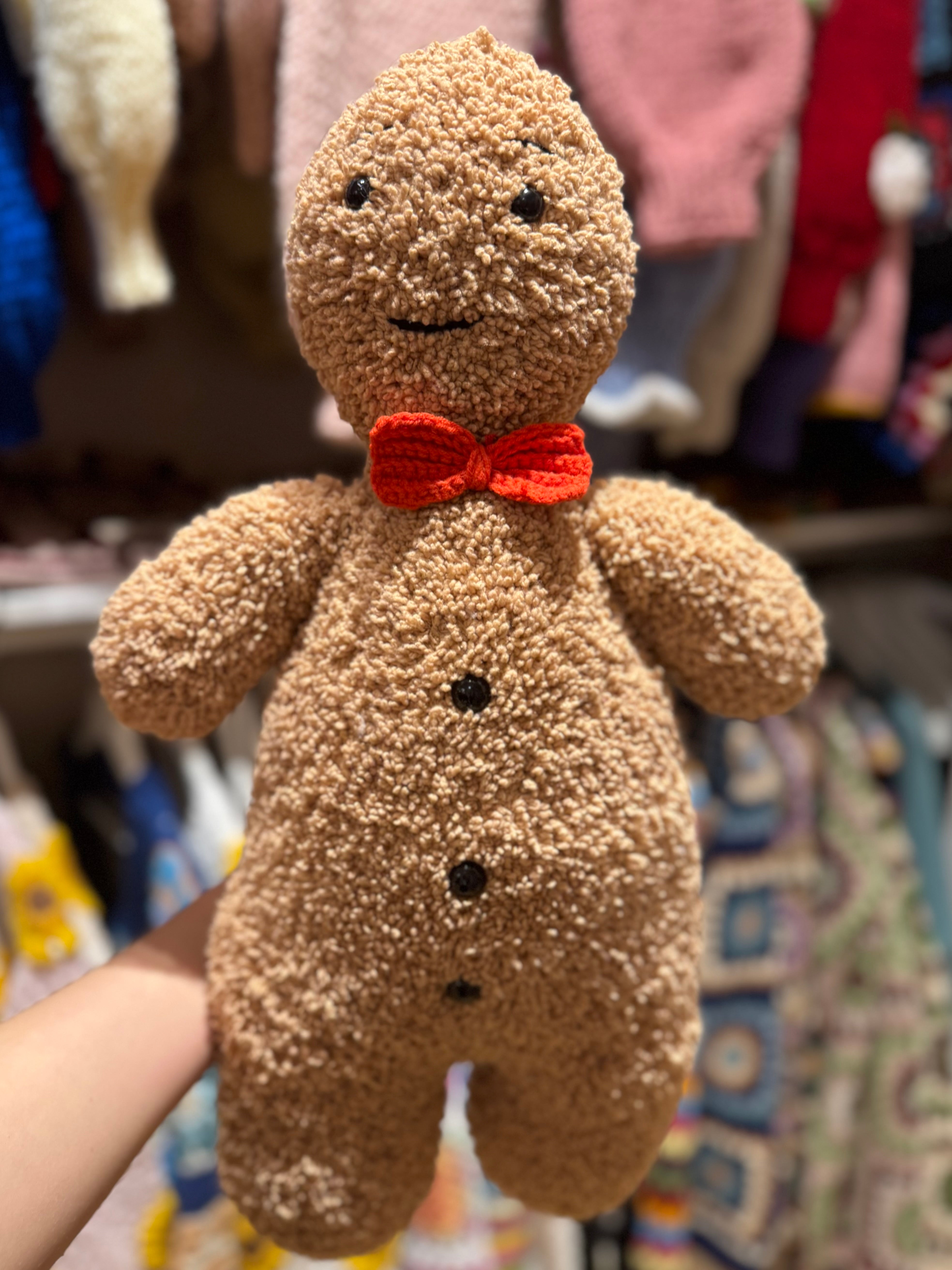 Handmade organic cotton crochet gingerbread boy by Ana Chic