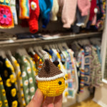 Handmade organic cotton crochet duck keychain 1 by Ana Chic