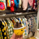 Handmade organic cotton crochet duck keychain 1 by Ana Chic