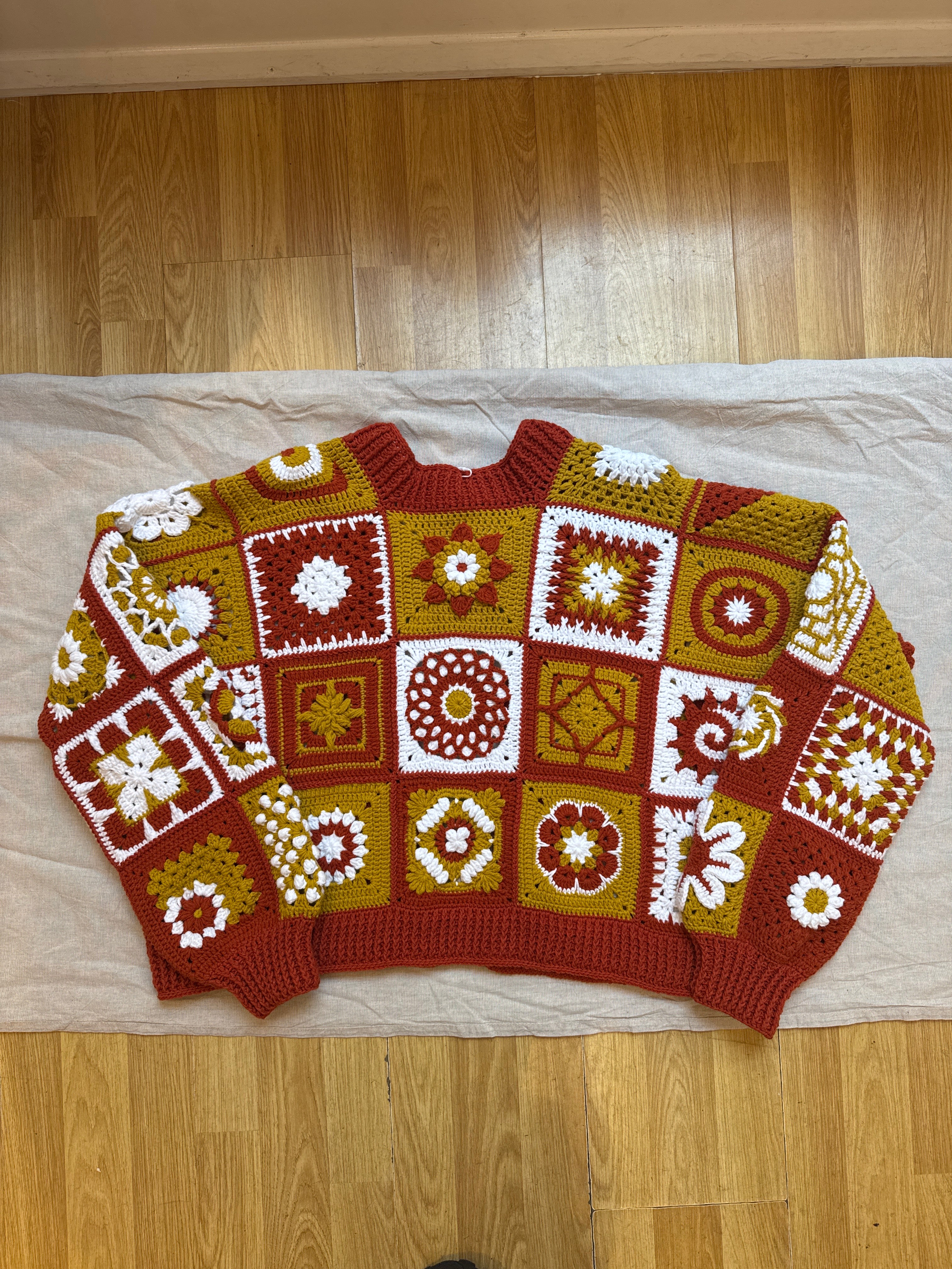 Handmade Cardigan by Ana Chic - Leyla mandala cardigan orange
