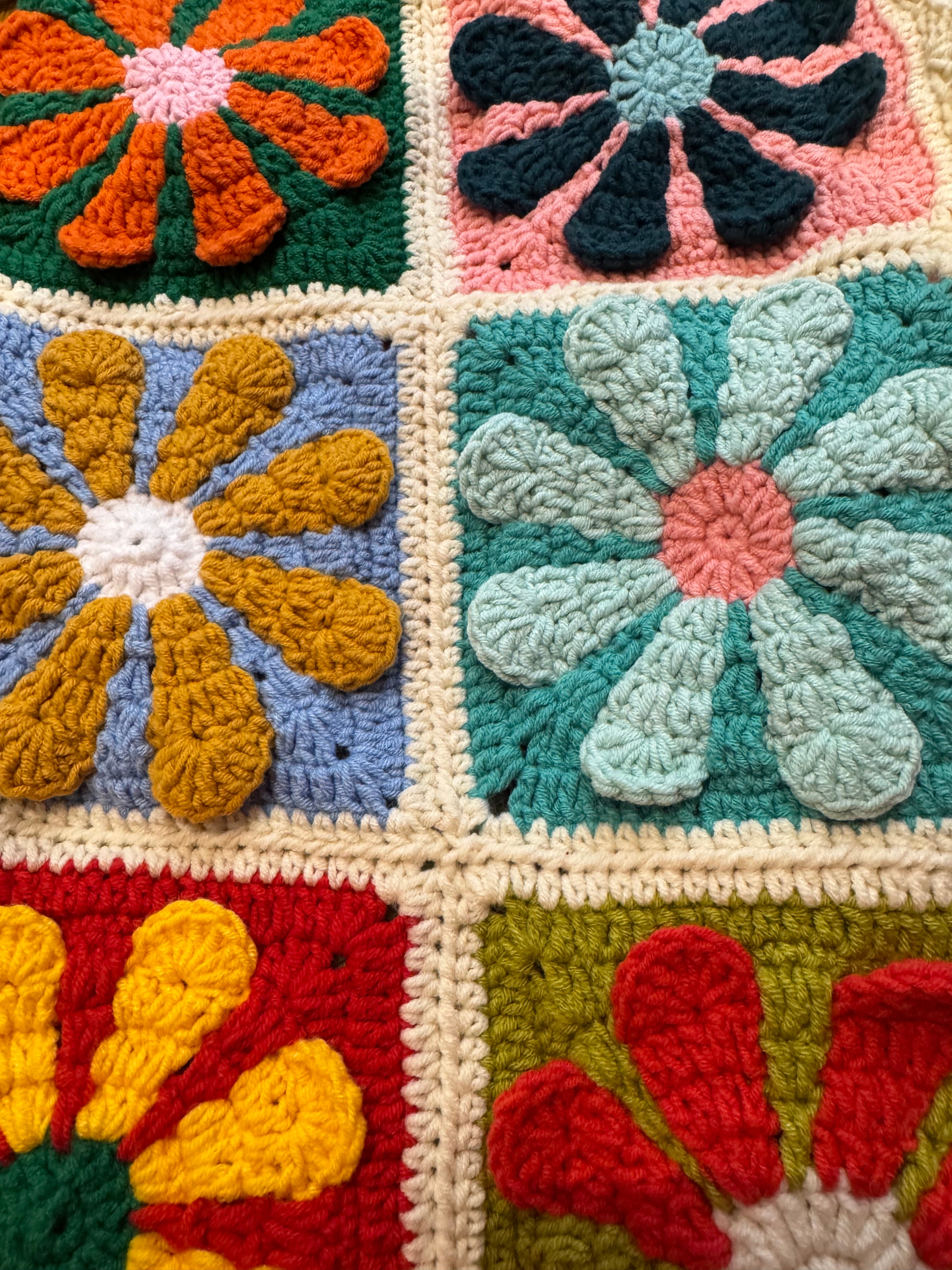 Handmade organic cotton crochet sunny petal cardigan by Ana Chic