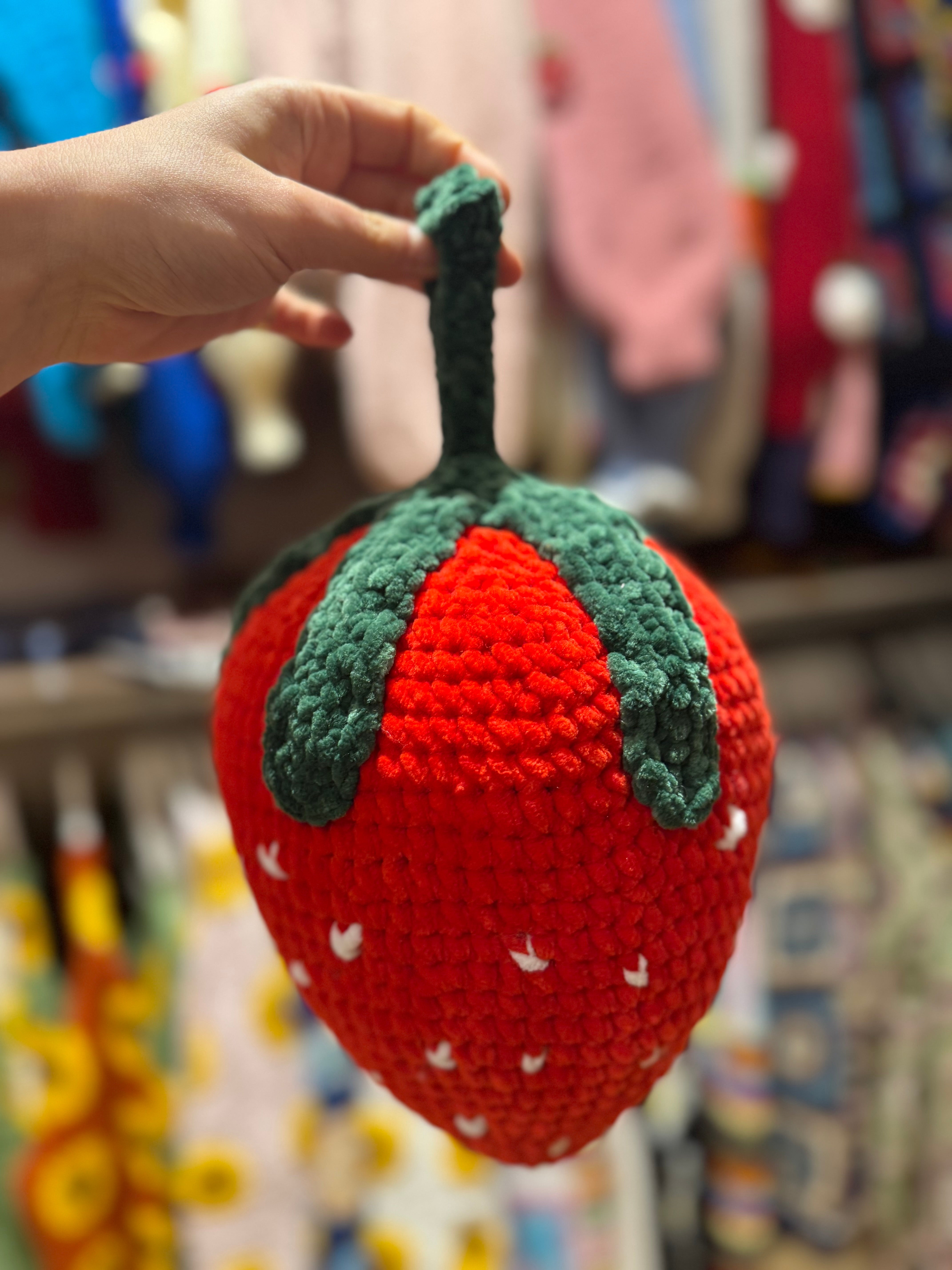 Handmade organic cotton crochet strawberry by Ana Chic