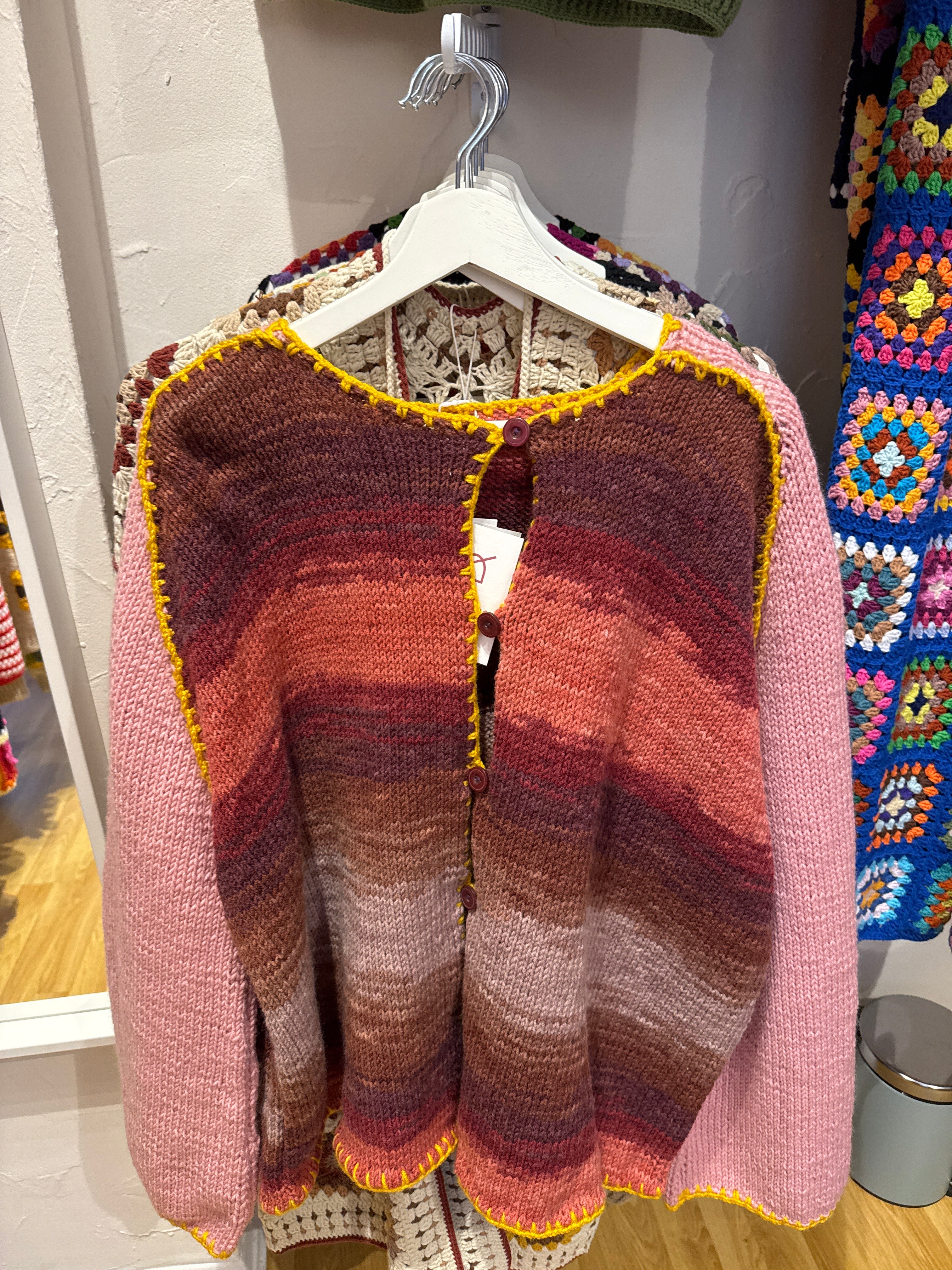 Handmade Cardigan by Ana Chic - pink knit cardi