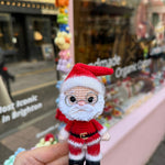 Handmade organic cotton crochet handcrafted christmas keychain by Ana Chic