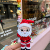 Handmade organic cotton crochet handcrafted christmas keychain by Ana Chic