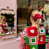 Handmade organic cotton crochet christmas cardigan by Ana Chic