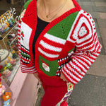 Handmade organic cotton crochet christmas cardigan by Ana Chic