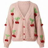 Cherry Pink Knitted Cardigan