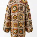 Boho long cardi — handmade organic cotton crochet cardigan by Ana Chic, styled view