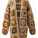 Boho long cardi — handmade organic cotton crochet cardigan by Ana Chic