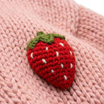 Strawberry  – Chunky Wool Hand-Knitted Cardigan — handmade chunky wool hand-knit cardigan by Ana Chic, styled view