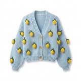 Lemon  – Chunky Wool Hand-Knitted Cardigan