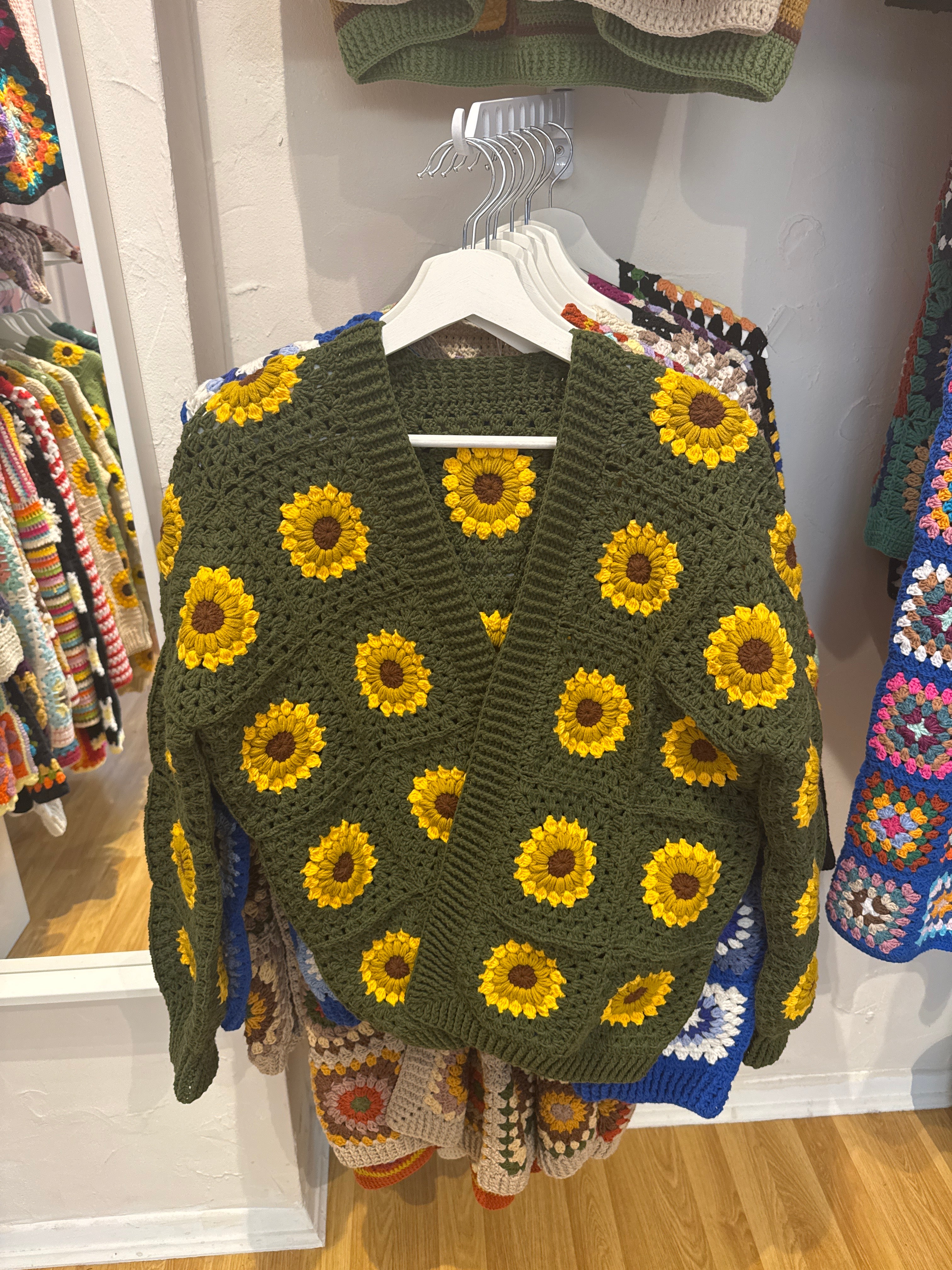 Handmade Cardigan by Ana Chic - Sunflower Khaki Cardigan