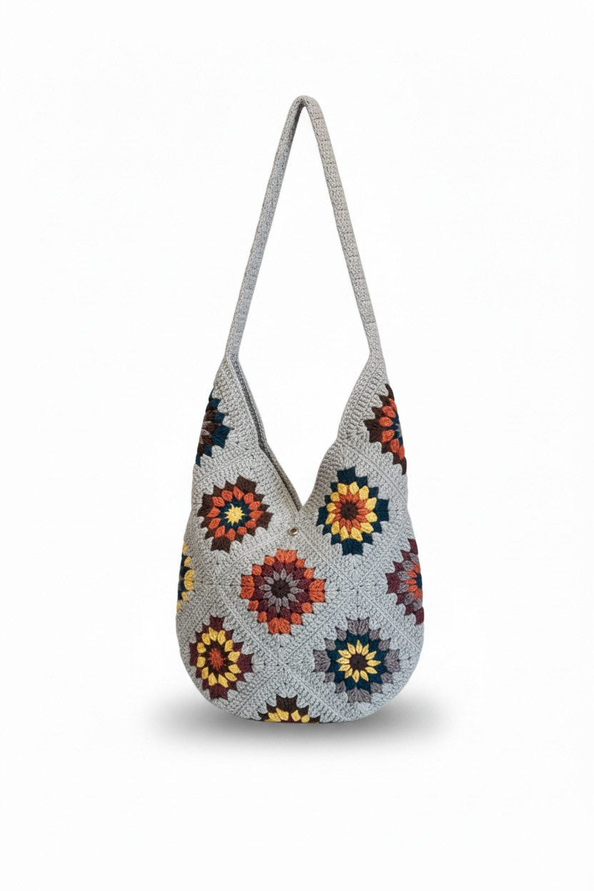 Handmade bag — handmade organic cotton crochet bag by Ana Chic, detail 2