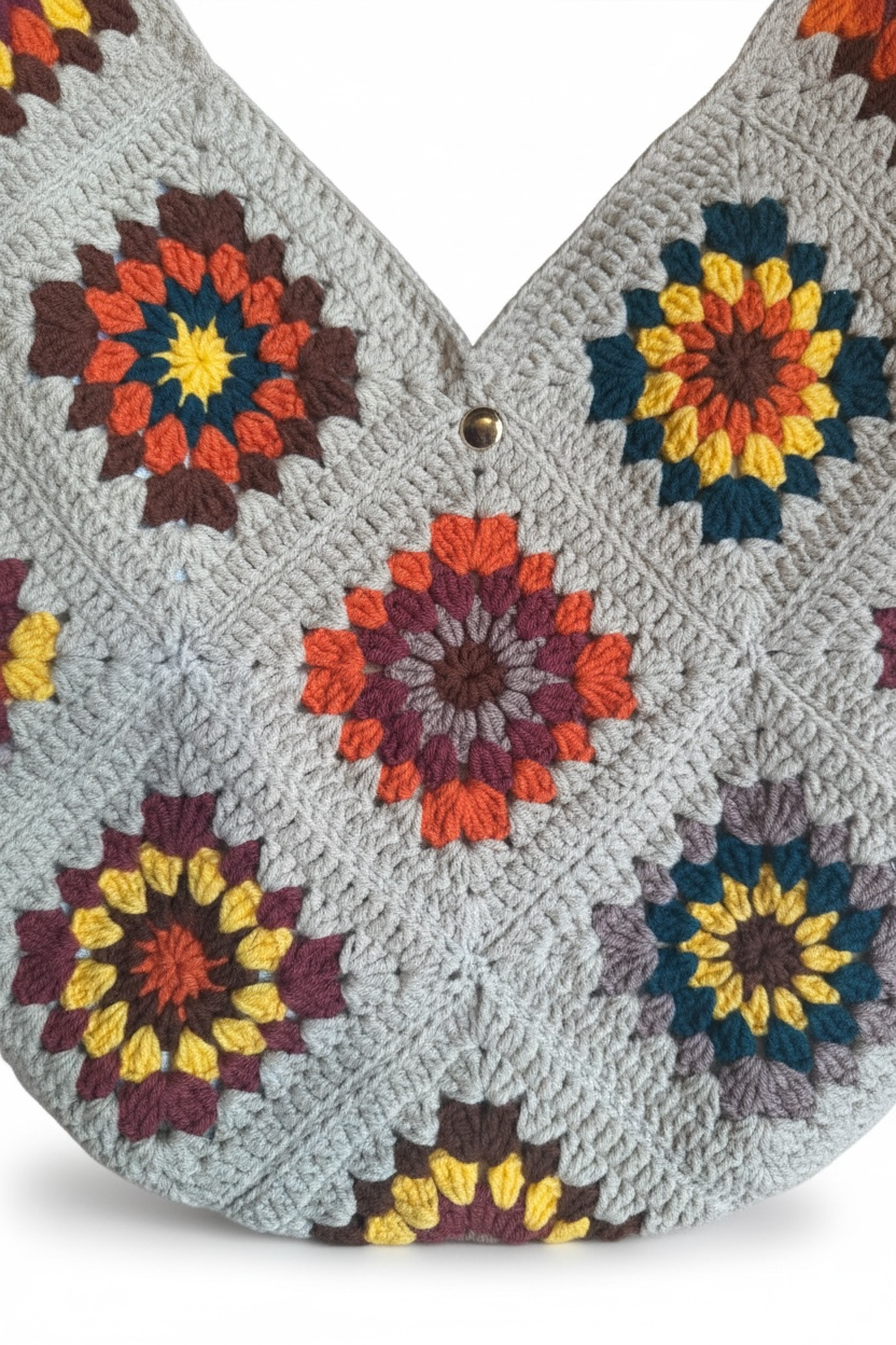 Handmade bag — handmade organic cotton crochet bag by Ana Chic, detail 3