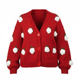 Red Rose Knit Cardigan