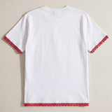 Handmade organic cotton t-shirt with crochet accents by Ana Chic