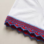 Handmade organic cotton t-shirt with crochet accents by Ana Chic
