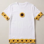 Handmade organic cotton t-shirt with crochet accents by Ana Chic