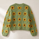 Handmade organic cotton cardigan (Green) by Ana Chic