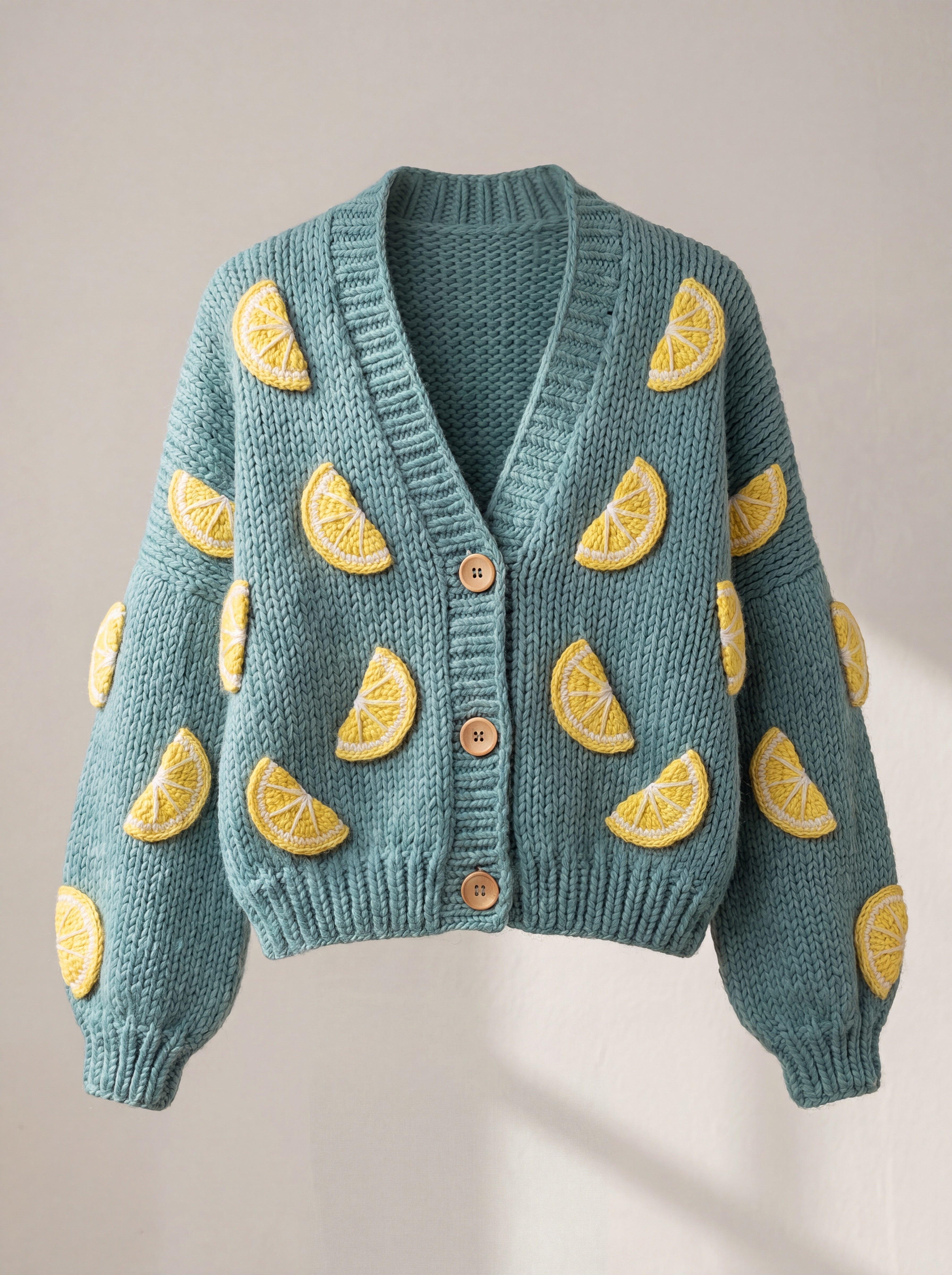 Handmade organic cotton crochet cardigan by Ana Chic
