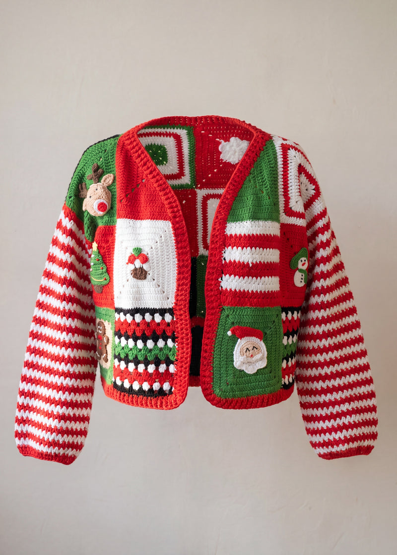 Handmade organic cotton crochet cardigan by Ana Chic