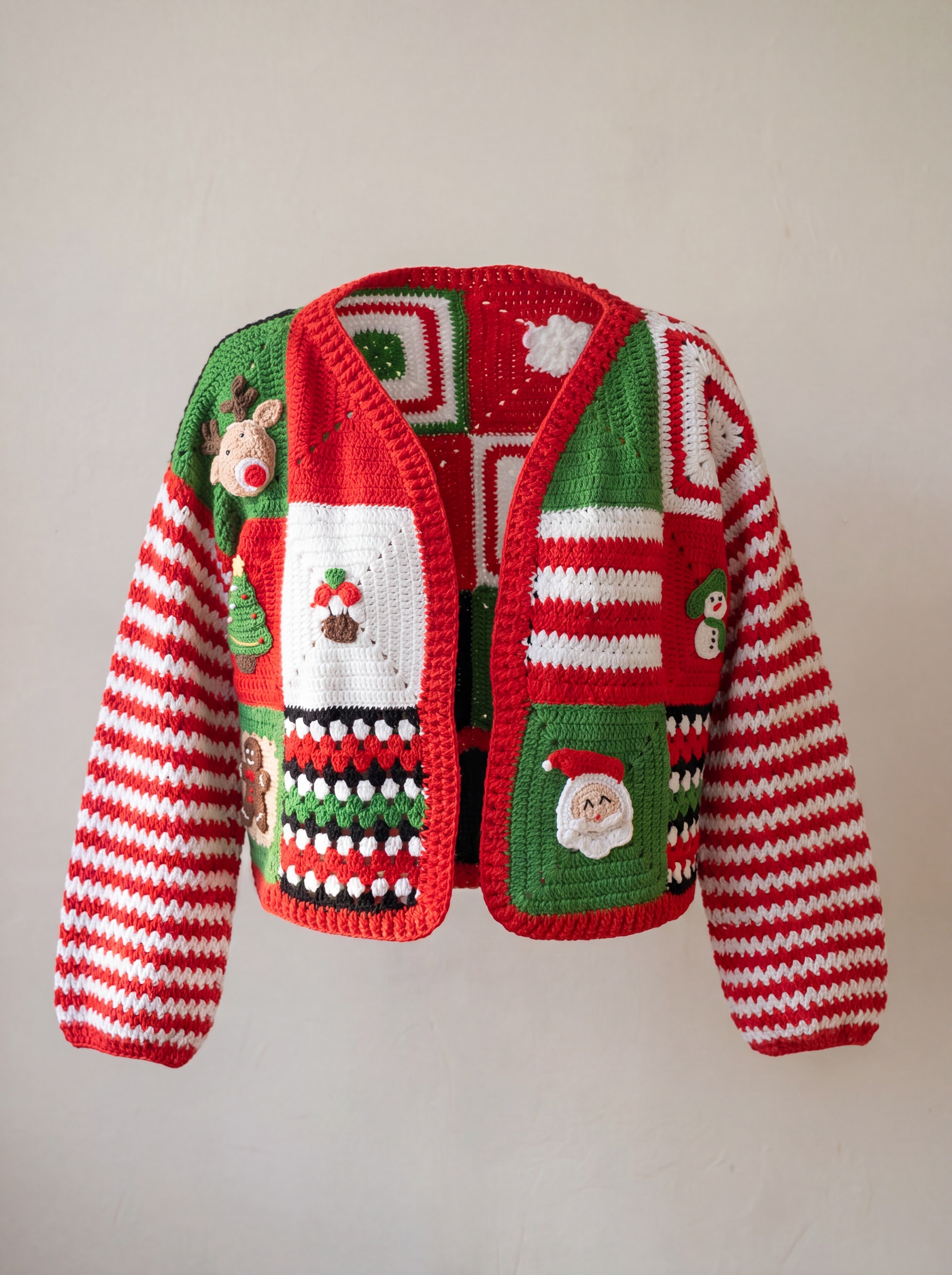Handmade organic cotton crochet cardigan by Ana Chic