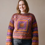 Autumn Chunky Wool Jumper worn by a model, showing the wide sleeves and relaxed fit — handmade by Ana Chic