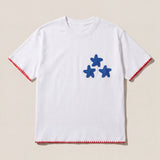 Handmade organic cotton t-shirt with crochet accents by Ana Chic