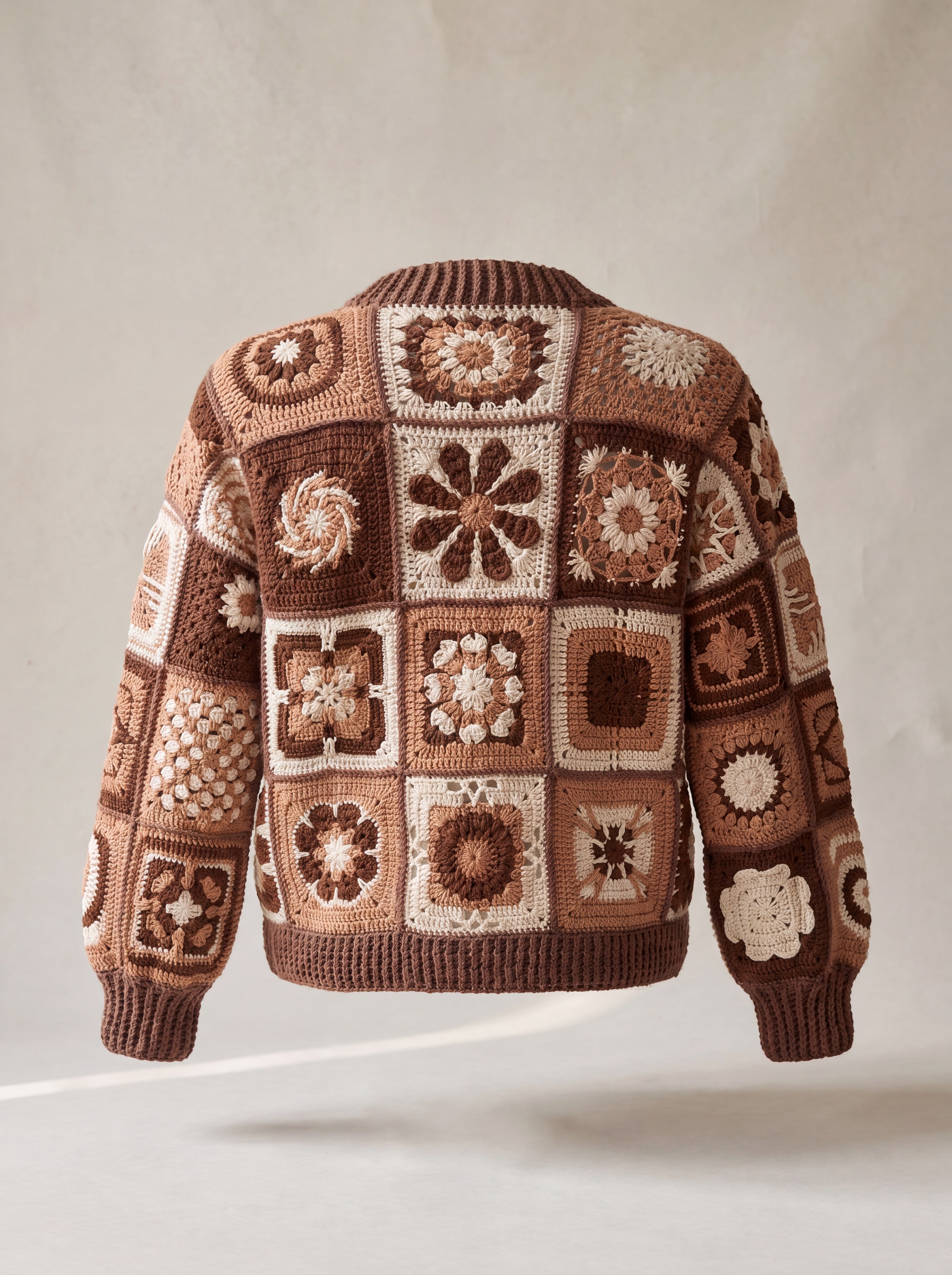 Handmade organic cotton crochet cardigan by Ana Chic