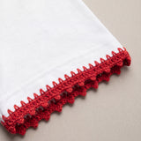 Handmade organic cotton t-shirt with crochet accents by Ana Chic