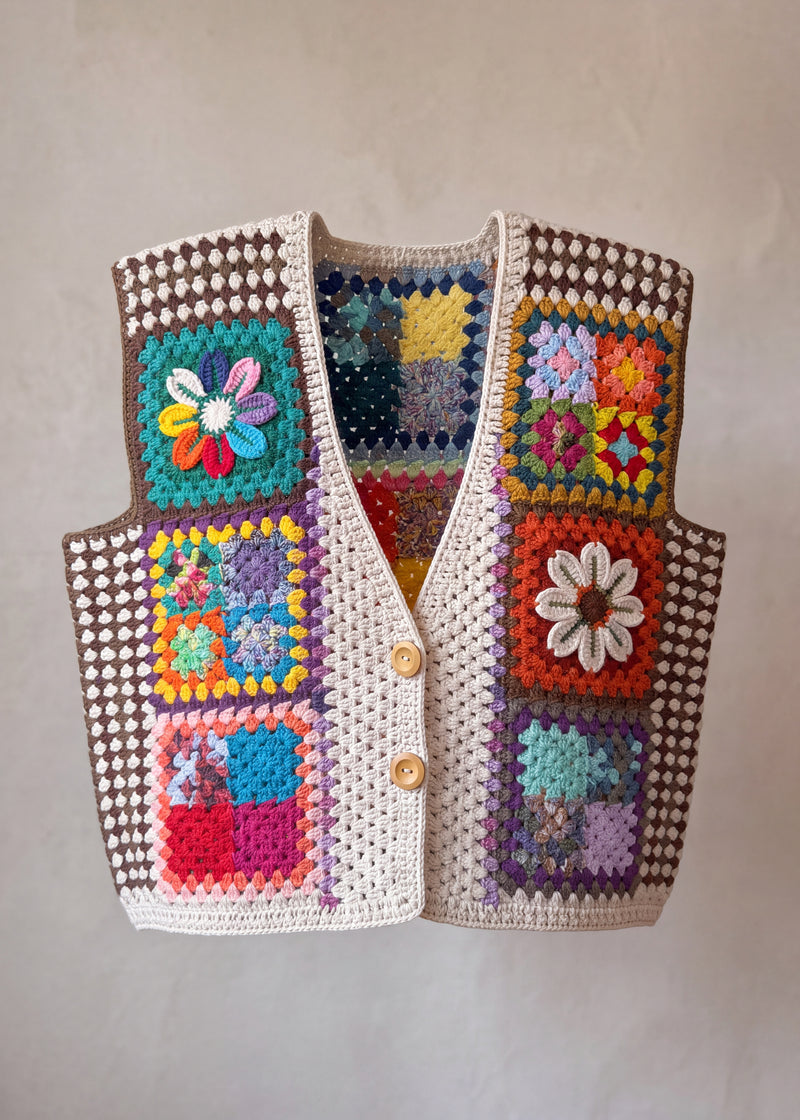 Handmade organic cotton crochet vest by Ana Chic