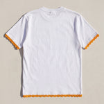 Handmade organic cotton t-shirt with crochet accents by Ana Chic