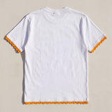 Handmade organic cotton t-shirt with crochet accents by Ana Chic