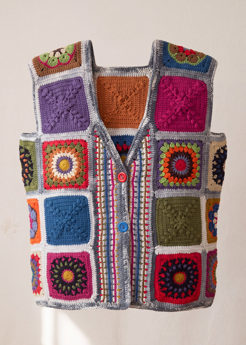 Handmade organic cotton crochet vest by Ana Chic