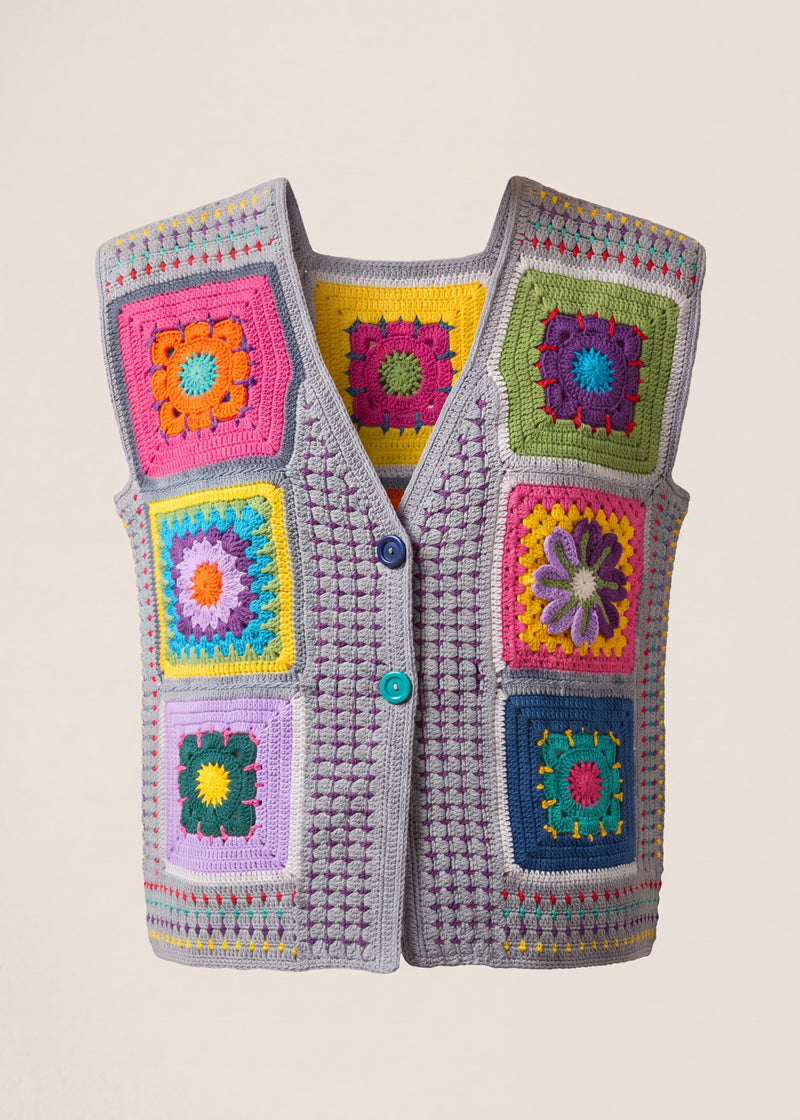 Handmade organic cotton crochet vest by Ana Chic