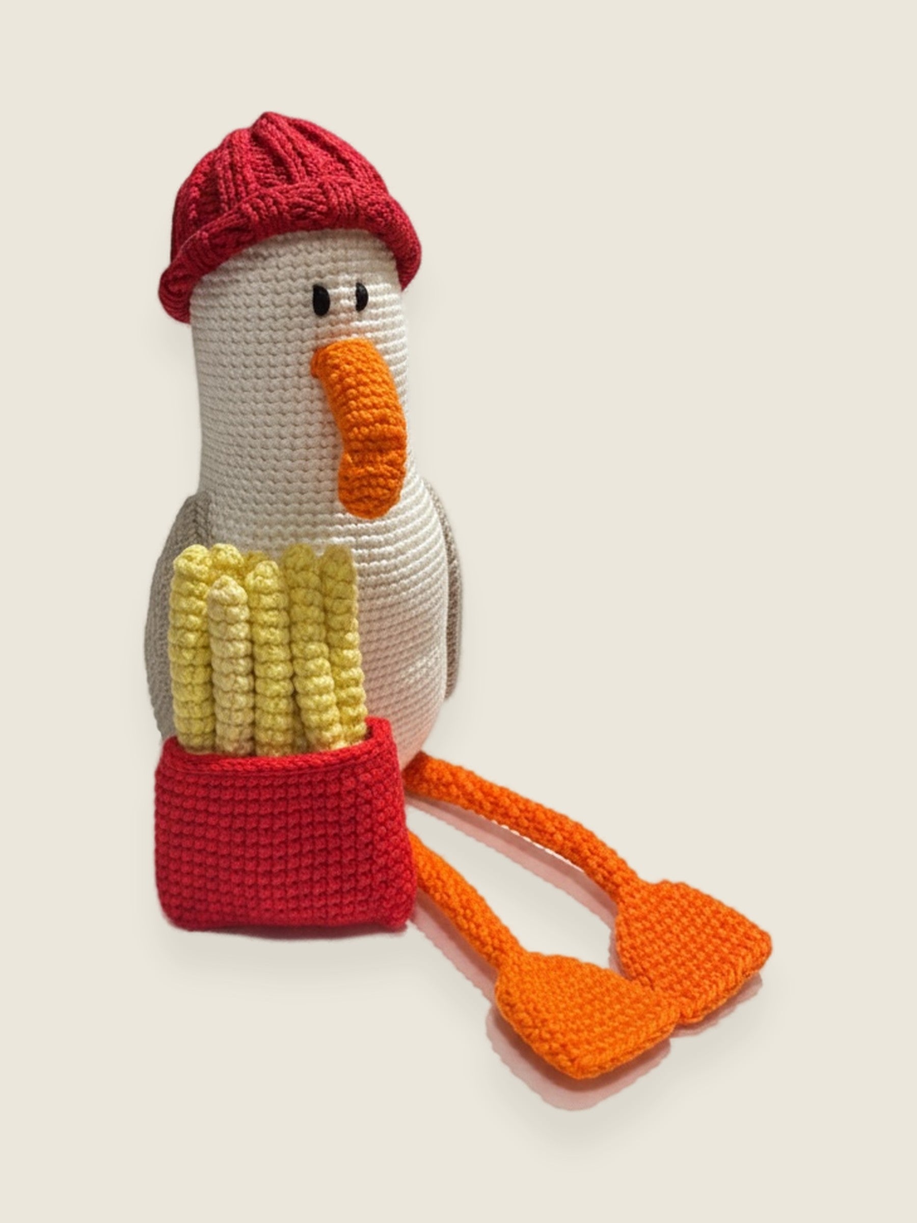 Seagull & Chips — handmade yarn crochet amigurumi by Ana Chic
