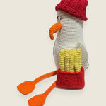 Seagull & Chips — handmade yarn crochet amigurumi by Ana Chic, styled view