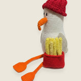 Seagull & Chips — handmade yarn crochet amigurumi by Ana Chic, styled view