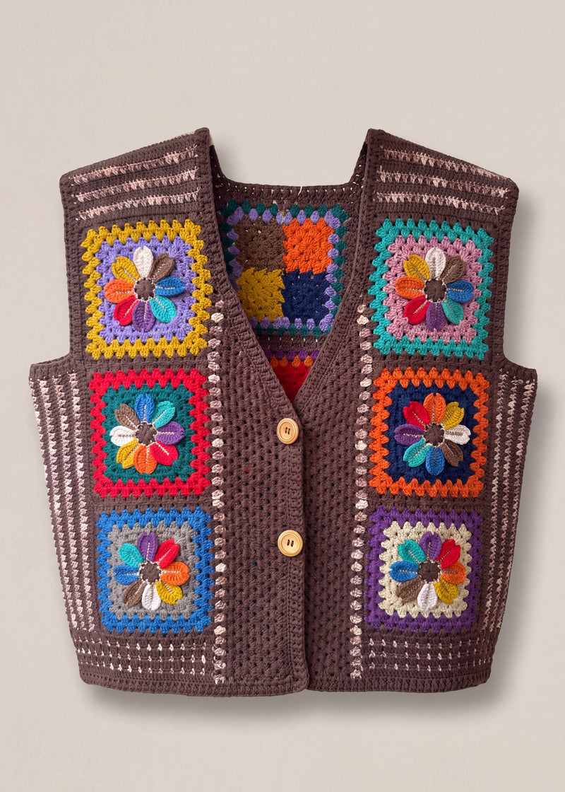 Handmade organic cotton crochet vest by Ana Chic