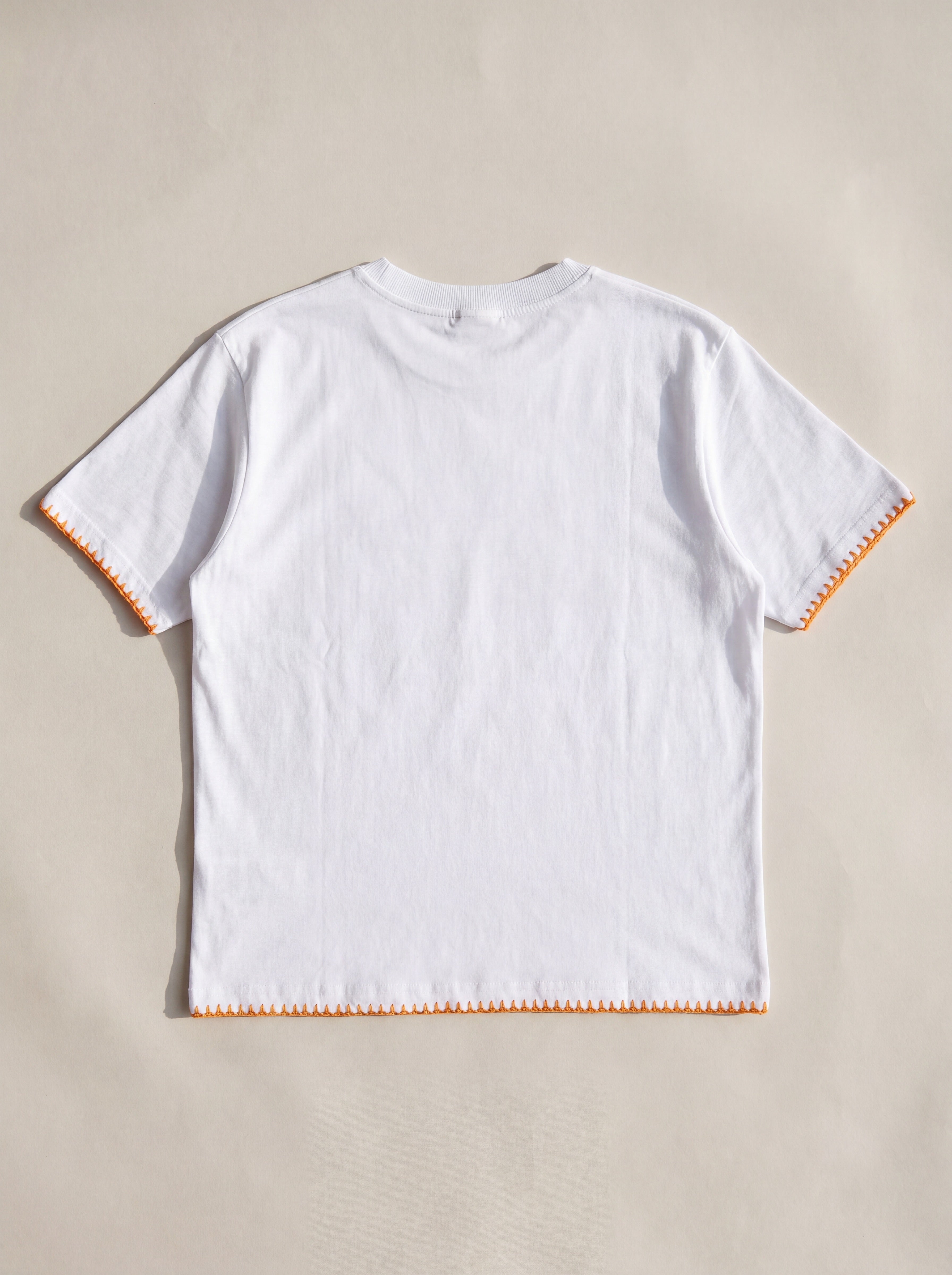 Handmade organic cotton t-shirt with crochet accents by Ana Chic
