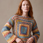 Coastal Chunky Wool Jumper worn by a model, showing the wide sleeves and relaxed fit — handmade by Ana Chic
