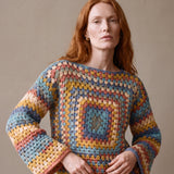 Coastal Chunky Wool Jumper worn by a model, showing the wide sleeves and relaxed fit — handmade by Ana Chic