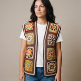 Handmade crochet vest worn, studio — Ana Chic