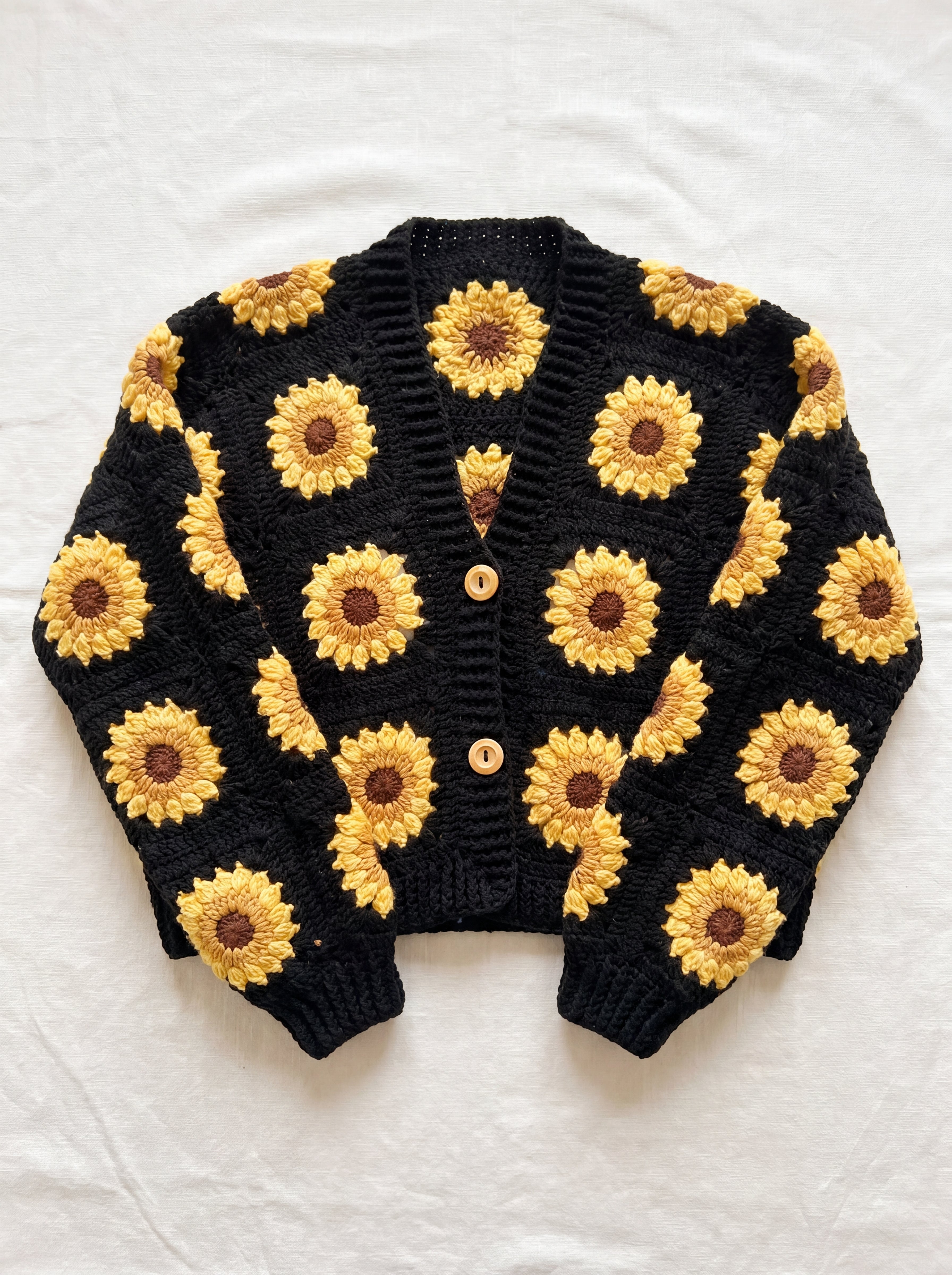 Handmade organic cotton cardigan (Black) by Ana Chic